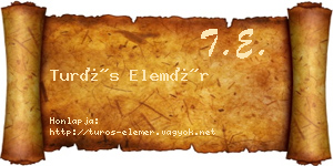 Turós Elemér névjegykártya