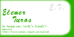 elemer turos business card